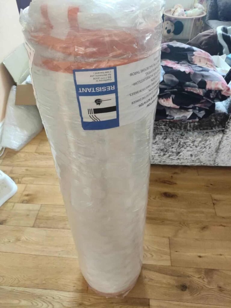 view of our own purchase testing teqsli orthopedic mattress uk unboxing package arrival several weeks to months